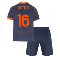 Stroje piłkarskie Inter Milan Davide Frattesi #16 Koszulka Trzeciej dla dzieci 2025-26 Krótki Rękaw (+ szorty)